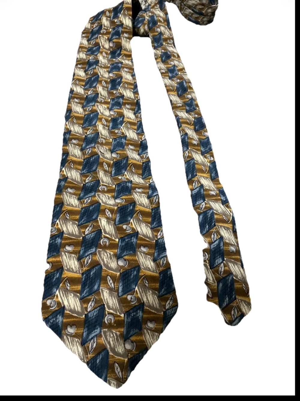 Vintage Machado George Machado Silk Tie Geometric Abstract Italian Print Necktie